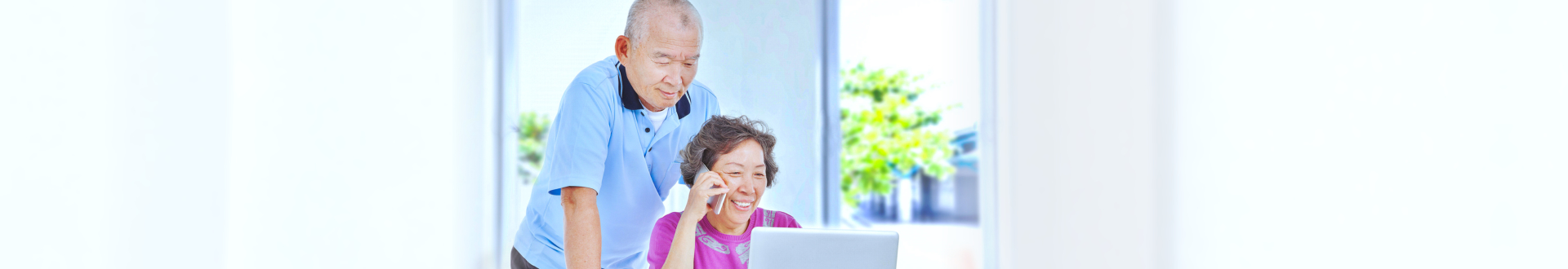 senior couple interested in something