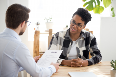 man and african american female discussing
